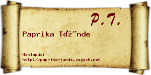 Paprika Tünde névjegykártya