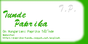 tunde paprika business card